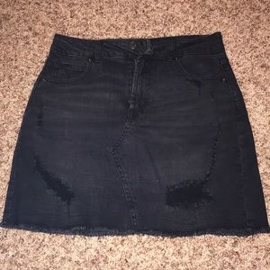 Black jean skirt